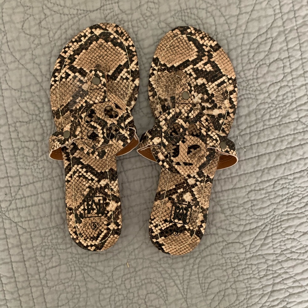 Snake print sandals